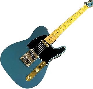 Guitarra Eléctrica Rosa Plata Azul Personalizada con Diapasón de Arce y Herrajes Cromados - Electrica Profesional