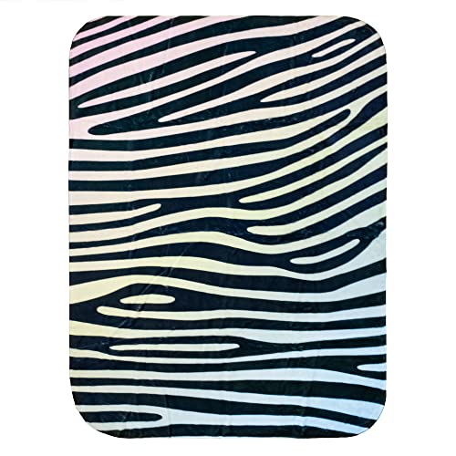 Everything Comfy Zebra Print Decorative Throw Blanket, 42x60 Inch, Pastel Gradient/Black