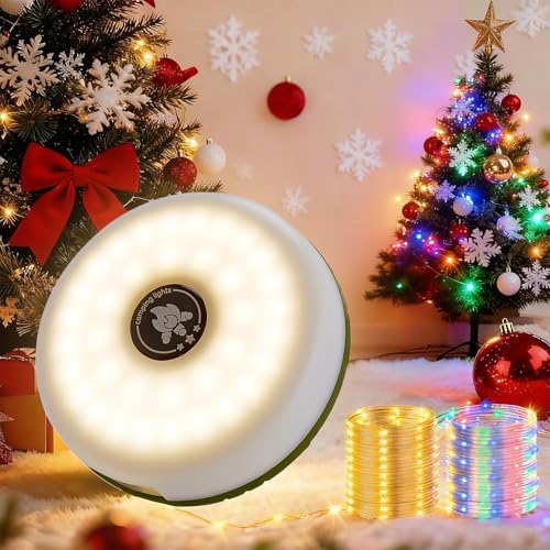 Camping Lichterkette Aufrollbar, 4-in-1 Tragbare Wiederaufladbare LED...