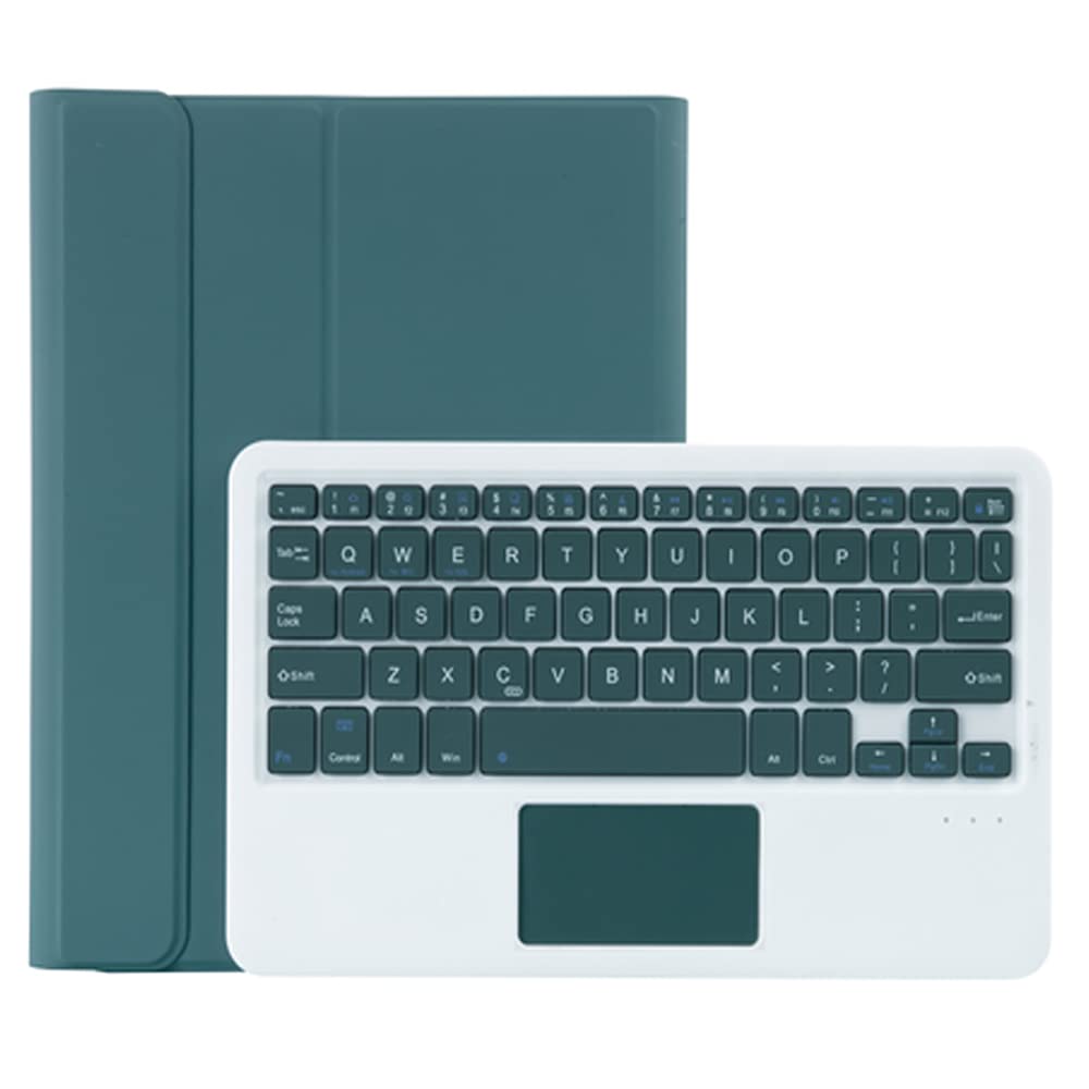 Etui na klawiaturę dotykową do iPada Air 2 / iPad Air, 7 kolorów podświetlenia, urocza klawiatura z klawiaturą z wąską inteligentną osłoną, wbudowany uchwyt na ołówki, zielony DrakGreen