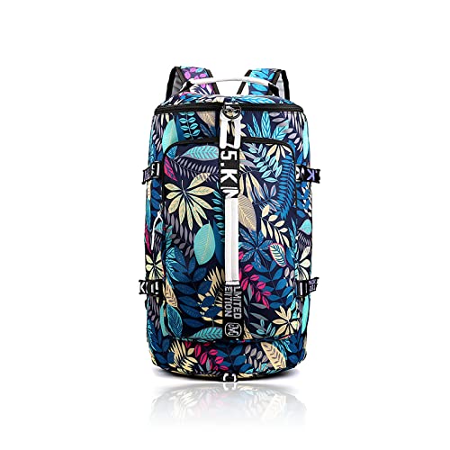 DEARART Leaves Fashion Backpack for Women, Four Ways Waterproof Shoulder Bags, Suit Travel Sport Beach Laptop College, Floral Leaves Blue