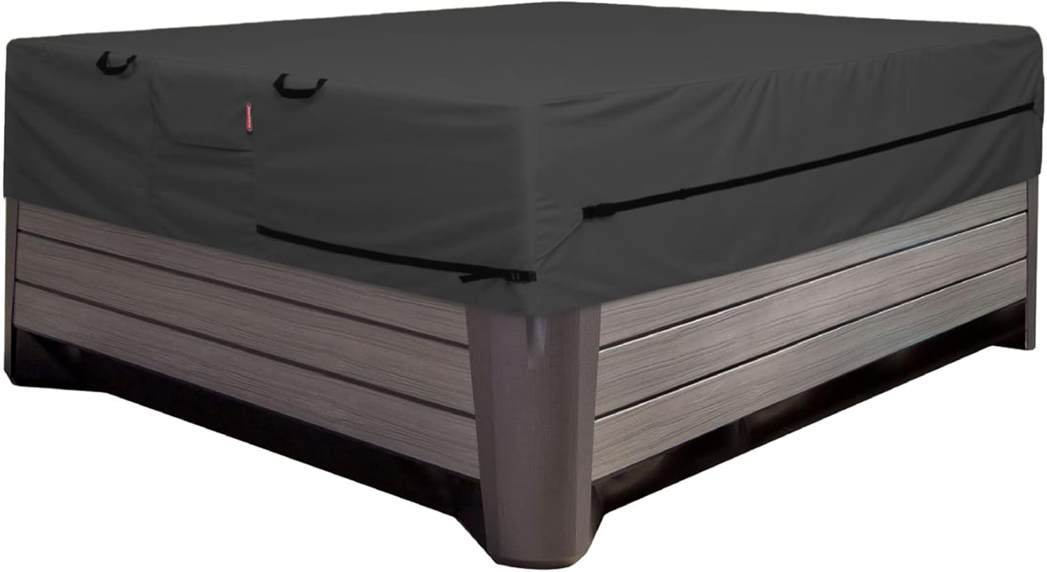 Porch Shield 600D Waterproof and Fade Resistant Outdoor Hot Tub Cover 80 x 80 inch fit 79 x 79 or 78 x 78 or 77 x 77 Square SPA Cover Protector, Black 80 x 80 inch Black