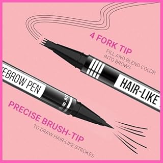 iMethod Eyebrow Pen - Eyebrow Pencil Magical 2-in-1 Eye Brow Pencils for Women with 4-Fork-Tip & Precise Brush-Tip Create Natural Hair-Like Brows, Last All-Day, Microblading Eyebrow Pen, Brown