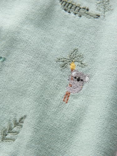 NEXT Kurzärmeliges Strick-Poloshirt mit Stickerei Mineral Blue 18 Monate