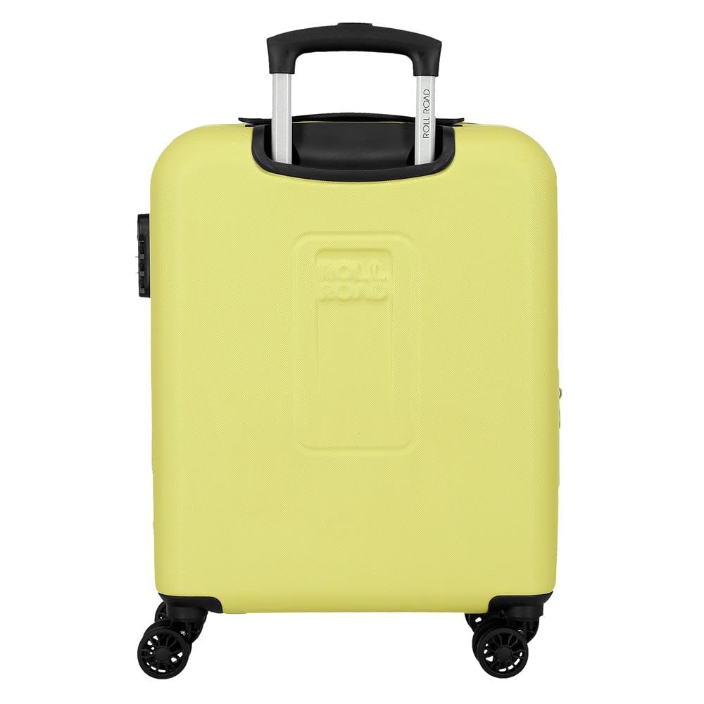 ROLL ROAD Cambogia - Valigia da cabina gialla, 40 x 55 x 20 cm, rigida 2,9 kg, chiusura a combinazione laterale, in ABS, 2,9 kg, 37 l, estensibile, bagaglio a mano, giallo, Taglia unica, Valigia