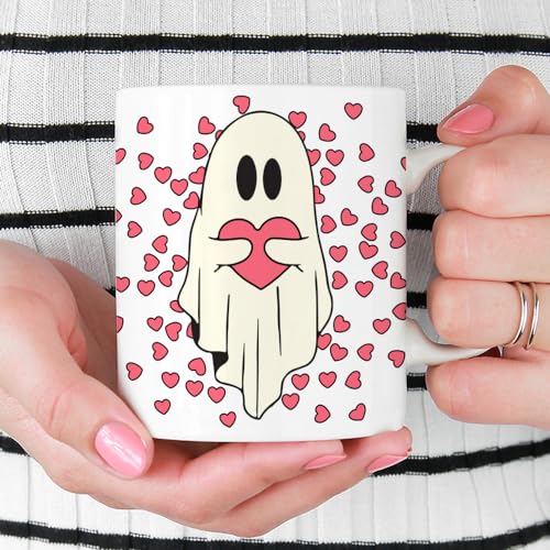 Taza de cerámica con diseño de fantasma de San Valentín 11oz miniatura 2