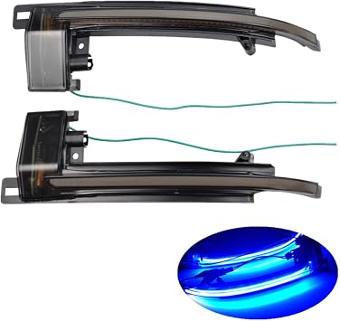LED Flashing Water Dynamic Turn Signal Light Side Mirror Blinker Sequential Lamp For Ad A3 8P A4 A5 B8 Q3 A6 C6 4F S6Blue-Yellow