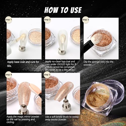 Image of Holographic Nail Powder Chrome Ultra Fine Glitter Powder Set