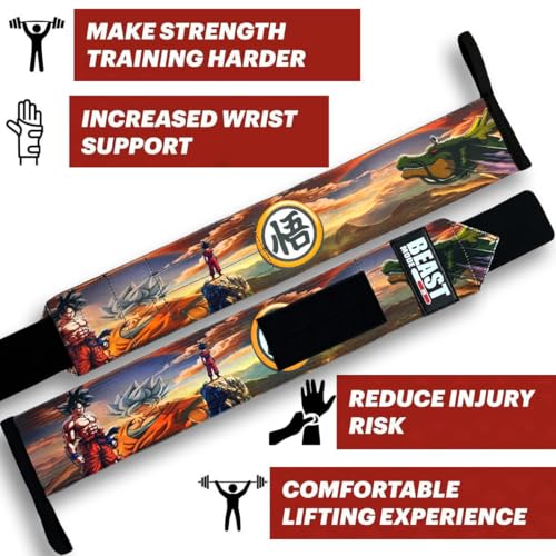 Image of STEIGEN FITNESS Ultimate Goku Design Wrist Support Wraps,Wrist Bands For Exercise,Wrist Straps For Gym (GOKU DRAGON)