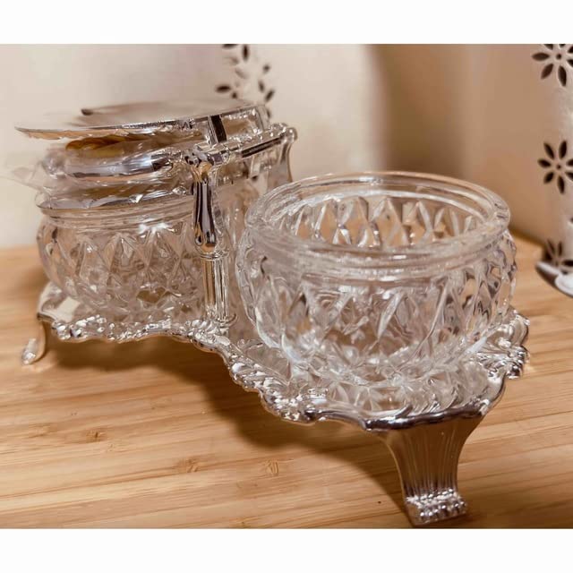 銀のシュガーポット　昭和レトロ Amazon.co.jp: 銀メッキ シュガーポット シルバー リボン付 砂糖入れ