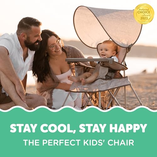 Image of Baby Delight Go with Me Venture Portable Chair | Indoor and Outdoor | Sun Canopy | 3 Child Growth Stages | Sandstone