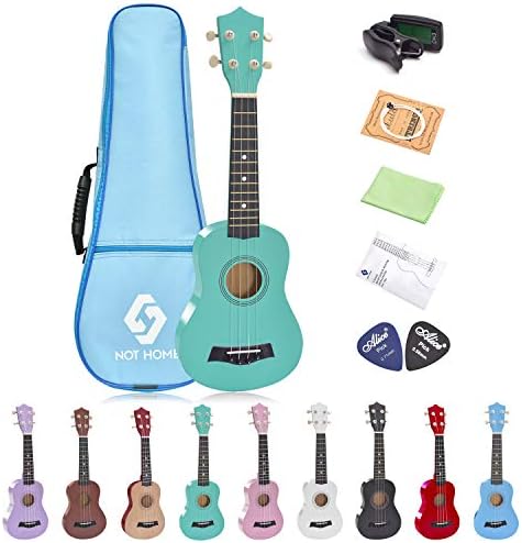 Home 172 NOT HOME® 21″ Soprano Ukulele with a Carrying Bag and a Digital Tuner, Specially Designed for Kids, Students and Beginners (Light Green)