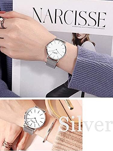 Amazon Com Women S Analog Quartz Rose Gold Watch With Stainless Steel Mesh Strap Ladies Watch Simple And Elegant With Bracelet Silver Clothing Shoes Jewelry