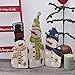 Christmas Decorations Wood Snowman Sign Holiday Xmas Home Decor Wooden Folding Triple Snowmen Screen Rustic Decorative Ornaments for Table Top Fireplace (Snowman)