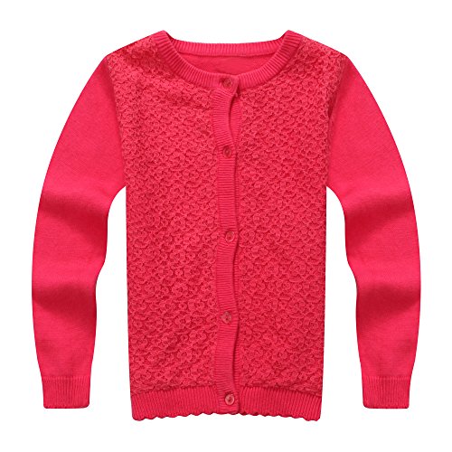 Richie House Little Girls' Cardigan Sweater with Lace Size 2-5 RH0830