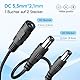 ANLINK DC-Stromverteilerkabel, 2er-Pack, Schwarz, 1 Buchse auf 2 Stecker, 5,5 mm x 2,1 mm, Stromausgangs-Adapterkabel für CCTV-Überwachungskameras, LED-Lichtleisten, und mehr