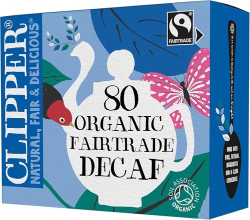 Clipper Organic Everyday Decaf Tea Bags | Natural Unbleached Plant-Based Biodegradable & Non GM Black Tea Bags | | Eco Conscious Organically Grown & Fair Trade Tea (80 Teabags)