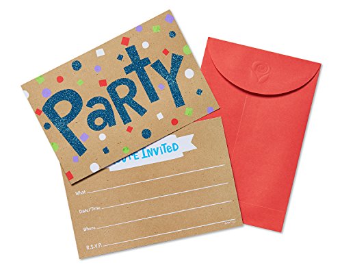 American Greetings Party Invitations, Confetti Glitter Fun (20-Count)