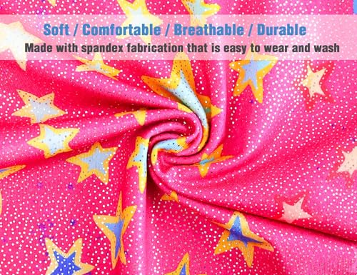 Image of TENVDA Leotards for Girls Gymnastics Kids Children Biketard With Shorts Sparkly Unicorn Dance Unitards(Multiple Colors)
