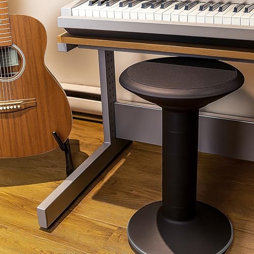Image of Storex Wiggle Stool - Active Flexible Seating for Classroom and Home Study, Adjustable 12-18 Inch Height, Black (00300U01C)