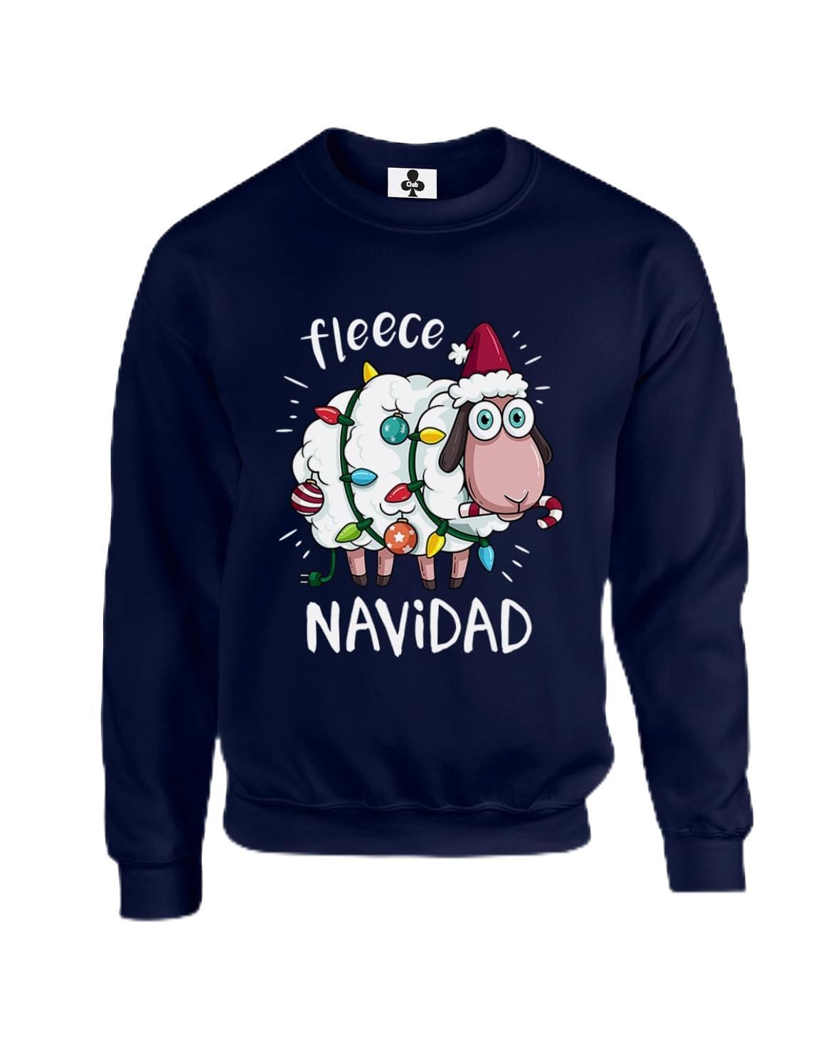 Taylor Brown Christmas lights sheep, fleece navidad, meme novelty iconic silly weird xmas joke Unisex Funny Adults Sweatshirt Jumper Navy