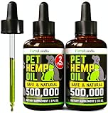 (2 Pack) Hemp Oil for Dogs and Cats - Dog Calming Aid for Stress and Anxiety - Hip and Joint Support and Skin Health, Immunity - Rich in Omega 3-6-9 - Pet Hemp Oil Drops - Made in USA