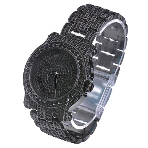 Iced Bling Jet Black Watches Simulated Lab Diamond WM 7341 BK