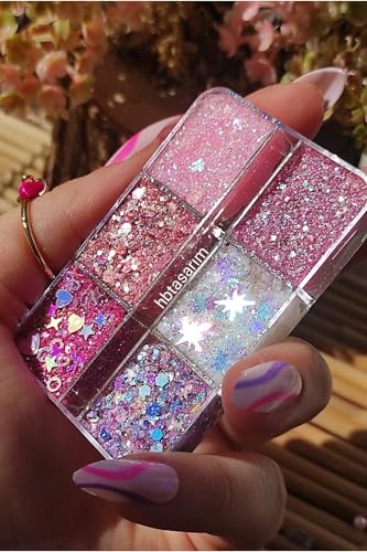 Glitter Far-Yüz ve Vücut Simi Paleti Pembe 4 Parlak Glitter