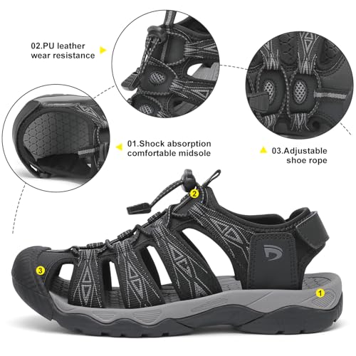 Image of Dannto Women's Sport Hiking Sandals Closed Toe Outdoor Athletic Walking Sandal Lightweight Summer Water Shoes