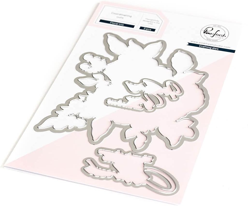 PINKFRESH STUDIO Die Set-Floral Trio, White