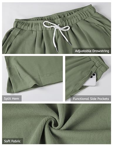 Athlisan Womens Baggy Wide Leg Palazzo Pants Casual Loose Drawstring Elastic Waisted Lounge Trousers with Pockets4