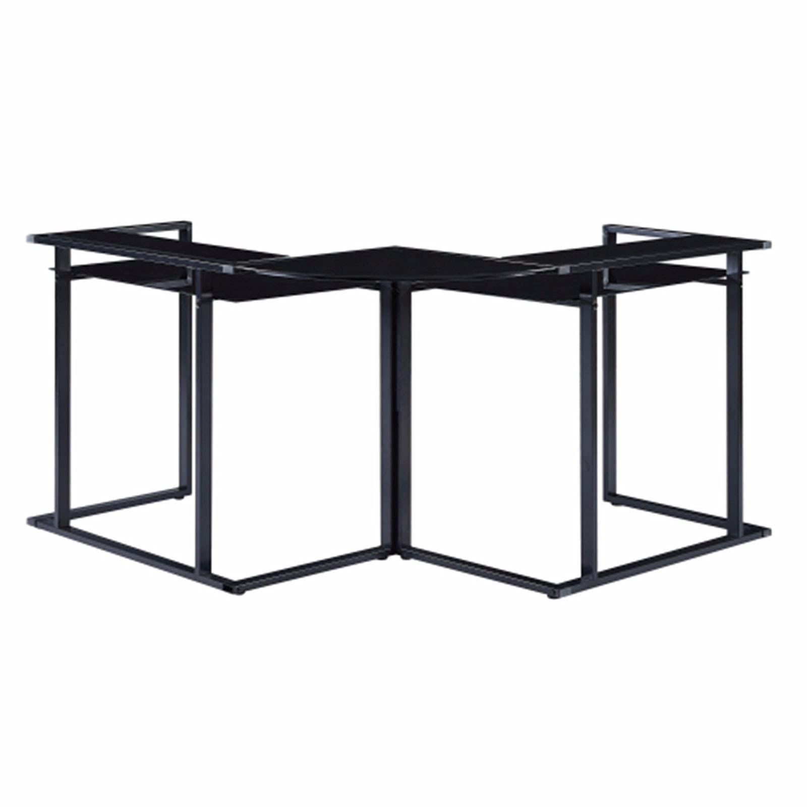 Amazon | deskWriting Desk L字型ガラスデスク 56インチ ホーム