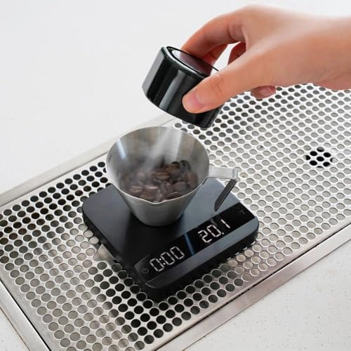 Vaso medidor espresso acero inoxidable 100 ml con asa miniatura 5
