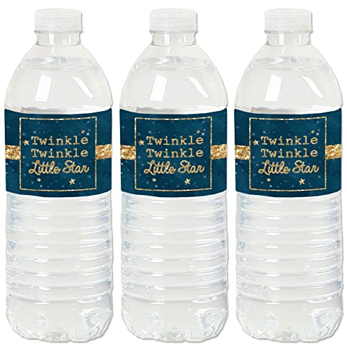 Big Dot of Happiness Twinkle Twinkle Little Star - Baby Shower, Birthday Party Water Bottle Sticker Labels - Set of 20