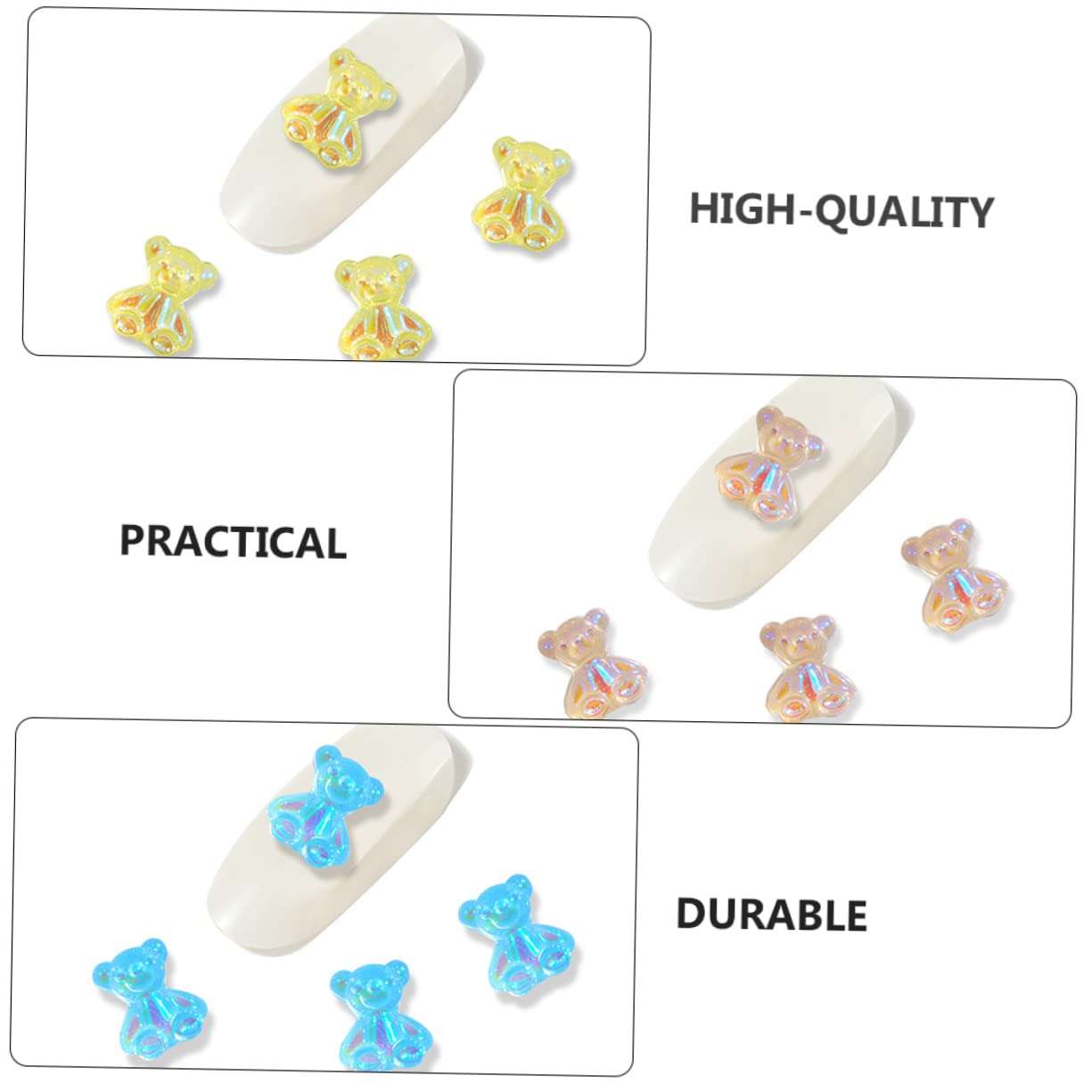 PACKOVE 3 set Gioielli Per Unghie A Decorazioni A LED Per Unghie Per Nail Art Decalcomanie Per Nail Art UV Decorazioni Per Unghie Ciondoli A 160 pezzi * 3