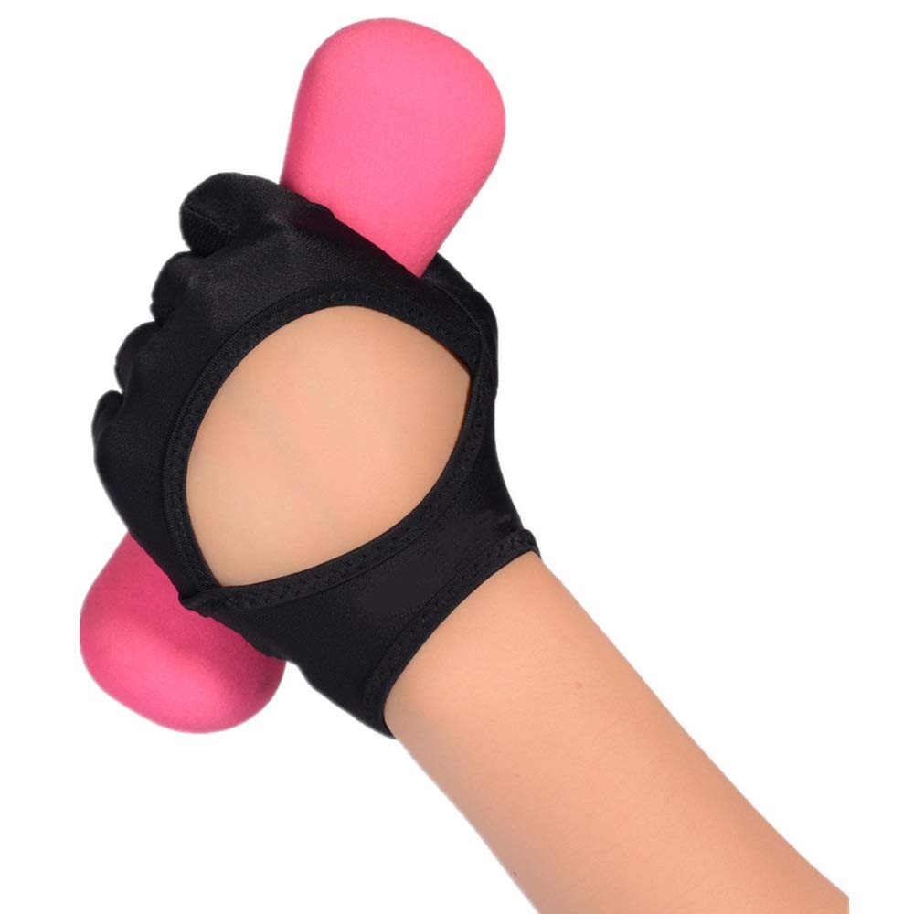 Guanti Antiscivolo per la Palestra Guanti da Palestra da Donna, Guanti da Cross Training Senza Dita(Schwarz,M)