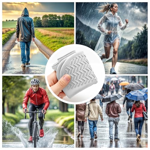 GOODS+GADGETS Silikon Überziehschuhe Überschuhe wasserdichte Schuh-Überzieher rutschfeste Regen-Schuhe Wiederverwendbare Schuhschoner (L (40-45) Weiß)