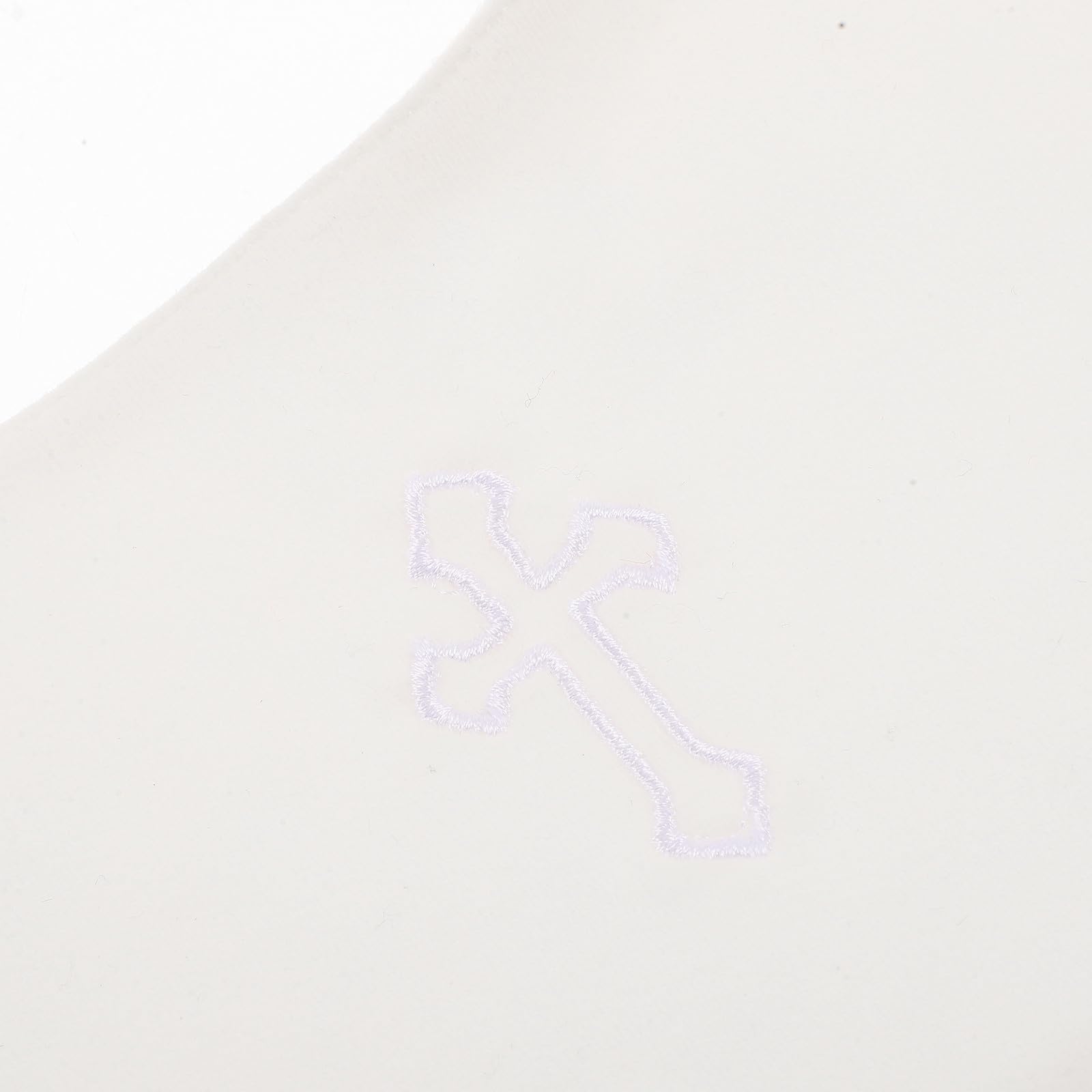 Alasum Conjunto de Bautizo Diseño de Cruz Bordada para Ñiño en Algodón Blanco con Manga Corta y Sombrero para Eventos Familiares y Uso Diario