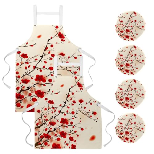 Tablier de serveuse fleuri pour pâtisserie et nettoyage de la maison au quotidien
