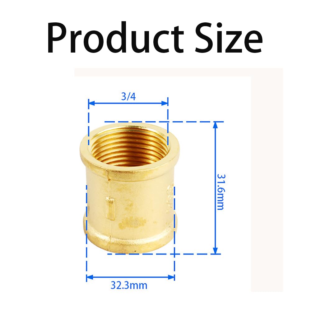 6 Pezzi Filettatura Esterna Da 3/4 Pollici Su Filettatura Interna Da 1/2 Pollici, Raccordo Riduttore In Ottone - Foto 13