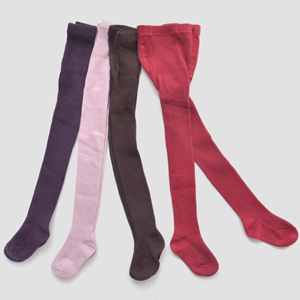 Paquete de 4/5 leggings de algodón para niñas pequeñas, mallas de punto trenzado para invierno, pantalones cálidos