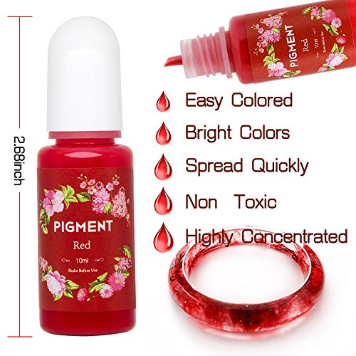 Epoxy Pigment 24 Colors Epoxy Resin Dye Liquid Epoxy Resin Colorant For Resin Art Paint Jewellery Crafts Coloring, 0.35Oz Each Bottle #TOP7