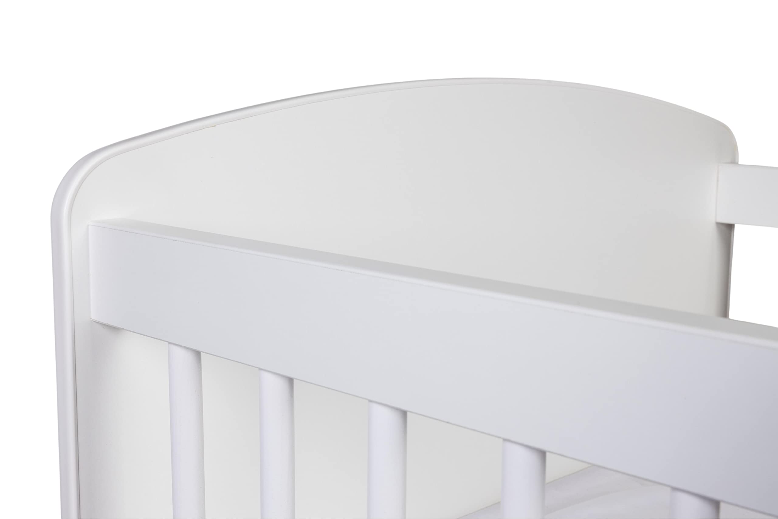 Lit Bébé K2 Blanc 120 x 60 cm avec Sommier À Lattes - Lit Bébé 3 Niveaux Réglable en Hauteur - Bois de Pin Laqué et MDF