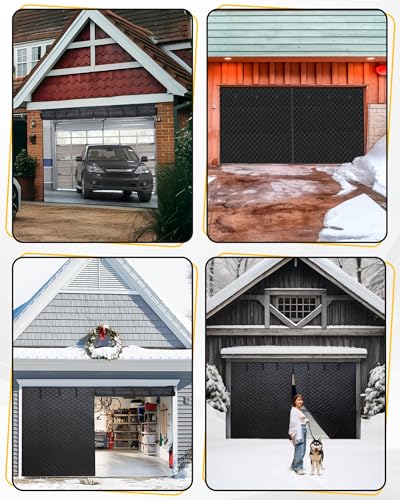 Erfolkerz Magnetic Closure Thick Garage Door Insulation Kit,16\'* 7\' Insulated Door Curtain for Winter,Garage Door Panel Cover for Heat Insulation,Weatherproof, Windproof, Soundproof