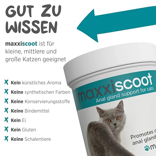 maxxipaws maxxiscoot Analdrüse & Darmgesundheit für Katzen - Nahrungsergänzungsmittel in Pulverform, 90g