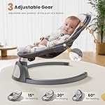 Electric Baby Swing for Infants to Toddler, Bluetooth Baby Rocker with Music Speaker, Protable Bouncer, 5 Sway Speeds 3 Seat Positions, Remote Control for Indoor, Boy, Girl - Image 4