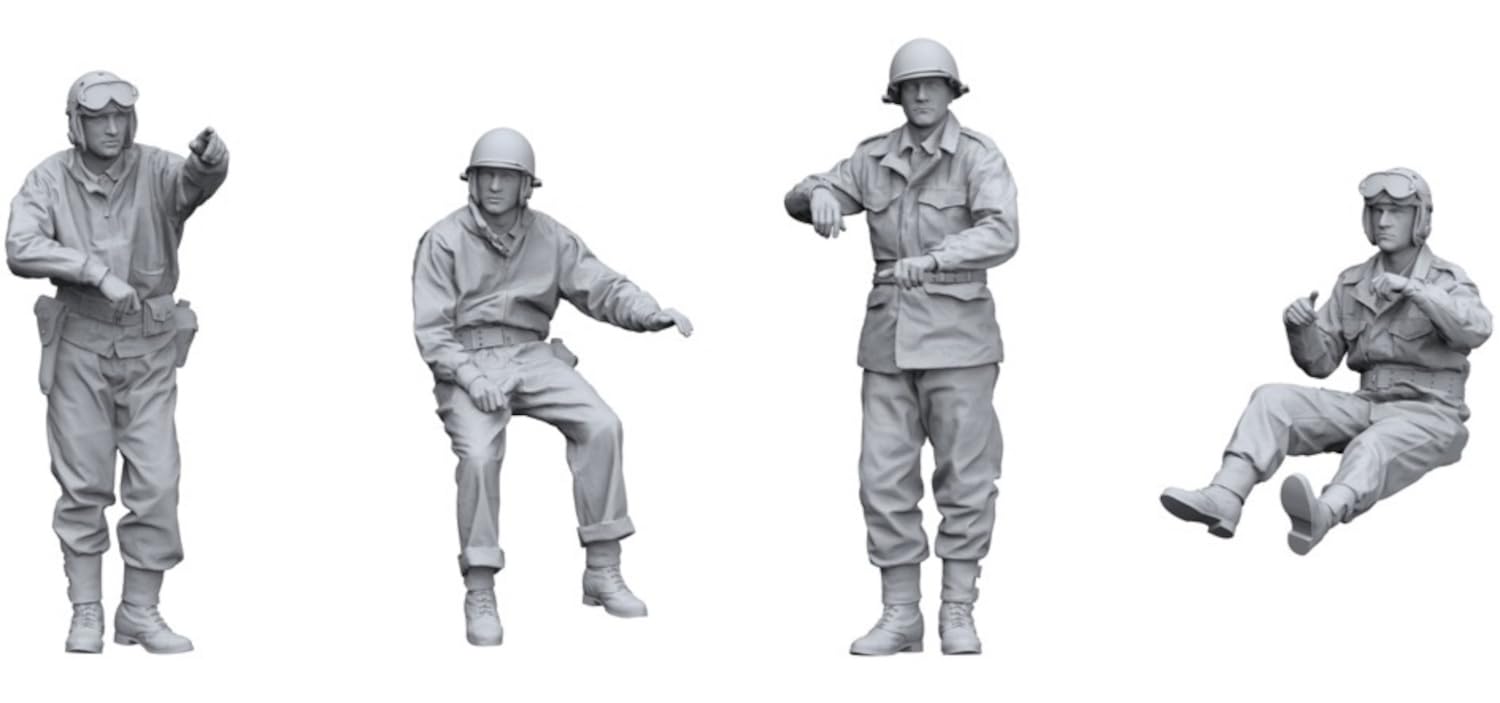 Border Model BR007 1:35 WW II U.S. Tank Crew Figures (4 Pieces) New Kit
