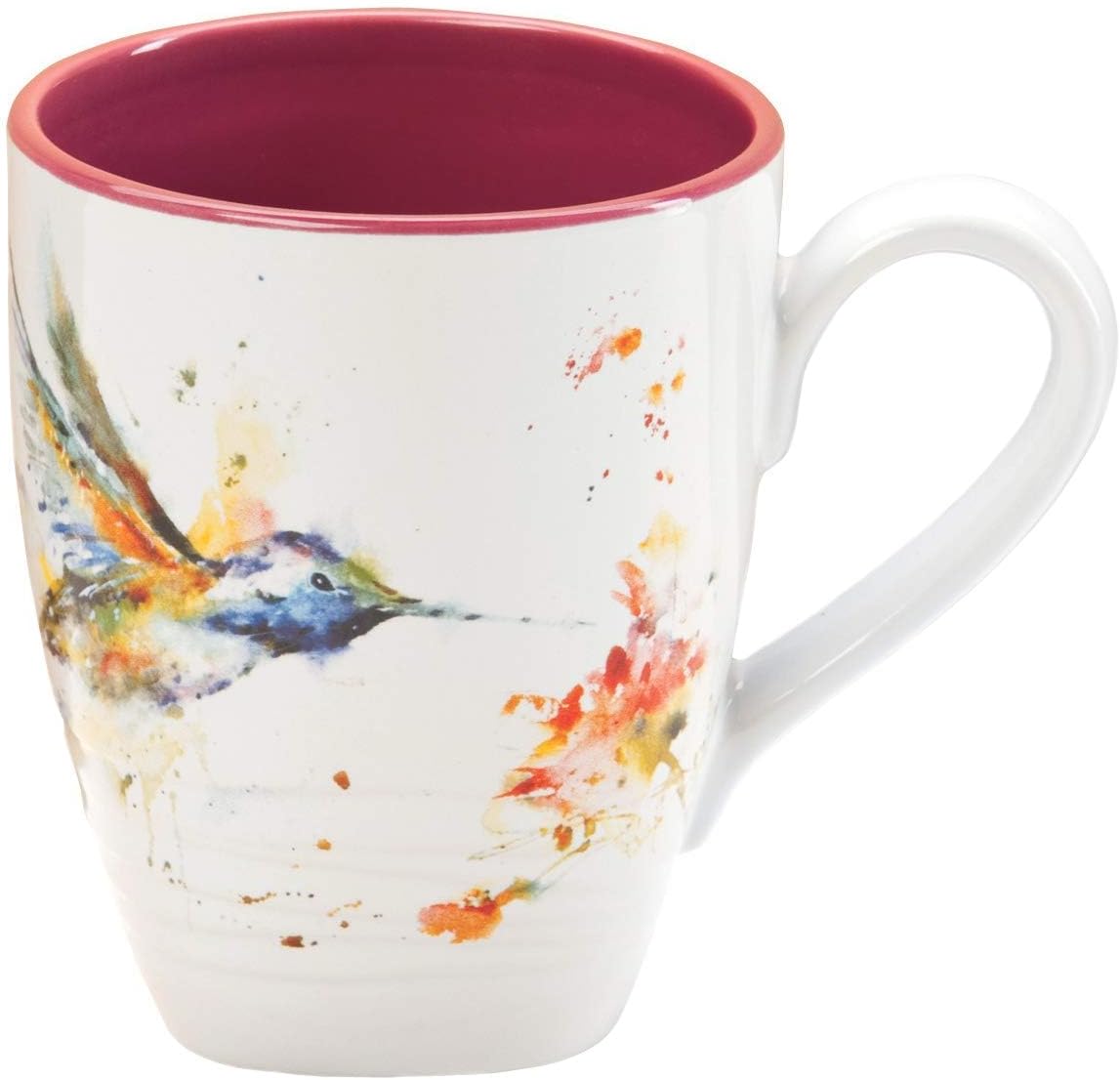 DEMDACO Stoneware Watercolor Hummingbird Mug by Dean Crouser - Bird-Themed Mug for Daily Use - Dishwasher-Safe - Microwave-Safe - Hand-Crafted - Everyday Drinkware