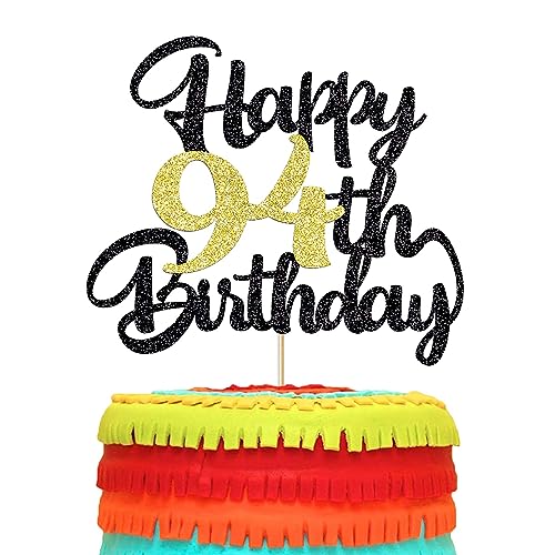 Image of Klionjor 94th Happy birthday cake topper happy cake decoration 94th birthday party decoration gift plugin (94)