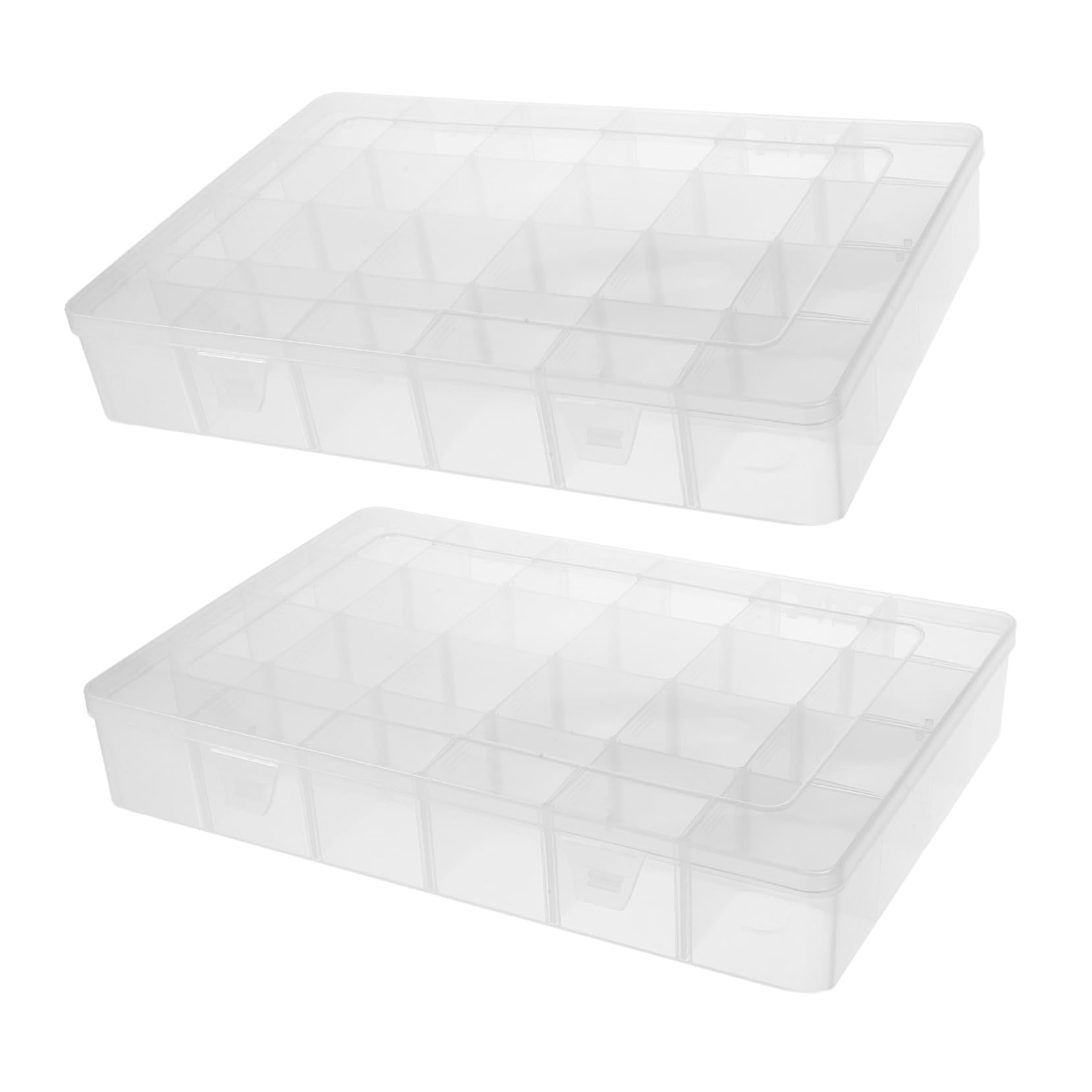 SHINEOFI 2stücke Kunststoffbox mit Abnehmbaren Fächern Transparenter Aufbewahrungsbehälter für Kleinteile Organizer-Box mit Fächern für Bastelarbeiten Platzsparende Mehrzweck-kunststoffbox